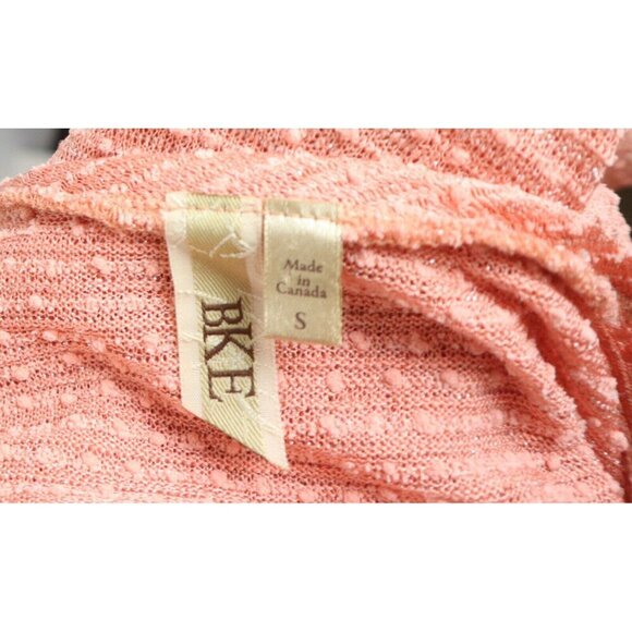 BKE - BUCKLE - WOMEN'S CORAL ORANGE TEXTURED 3/4 SLEEVE TUNIC TOP - SIZE S - Picture 6 of 6